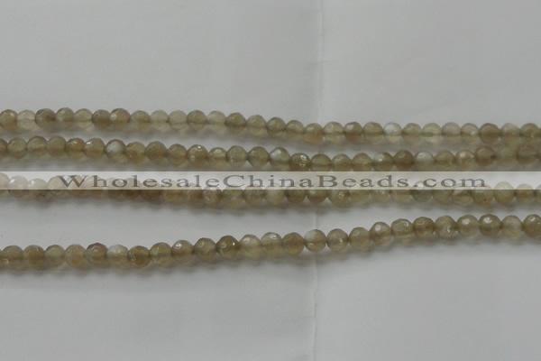 CMS1067 15.5 inches 6mm faceted round grey moonstone beads wholesale