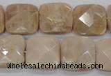 CMS110 15.5 inches 20*20mm faceted square moonstone gemstone beads