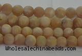 CMS1120 15.5 inches 4mm round matte moonstone gemstone beads