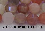 CMS1168 15.5 inches 10mm faceted round rainbow moonstone beads