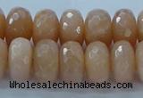 CMS1173 15.5 inches 7*12mm faceted rondelle moonstone beads