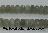 CMS128 15.5 inches 6*10mm faceted rondelle moonstone gemstone beads