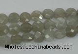 CMS129 15.5 inches 8mm faceted coin moonstone gemstone beads