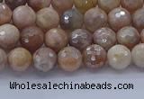 CMS1300 15.5 inches 4mm faceted round AB-color moonstone beads