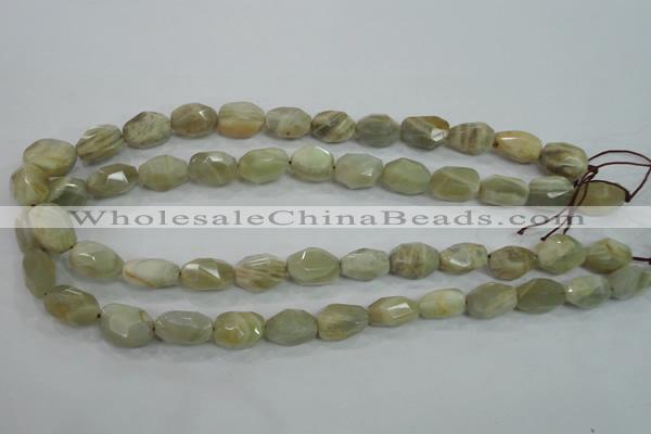 CMS133 15.5 inches 10*16mm faceted nugget moonstone gemstone beads