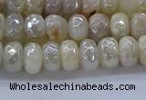 CMS1341 15.5 inches 4*6mm faceted rondelle AB-color white moonstone beads