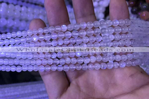 CMS1408 15.5 inches 4mm round white moonstone beads wholesale