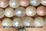 CMS1451 15.5 inches 6mm faceted round AB-color moonstone beads