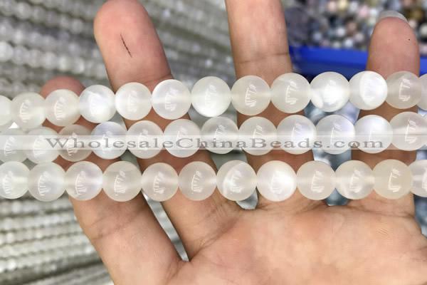 CMS1463 15.5 inches 10mm round white moonstone beads wholesale