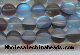 CMS1567 15.5 inches 8mm round matte synthetic moonstone beads