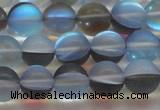 CMS1569 15.5 inches 12mm round matte synthetic moonstone beads