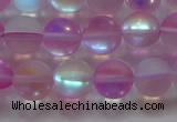 CMS1597 15.5 inches 8mm round matte synthetic moonstone beads