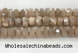 CMS1666 15.5 inches 6*13mm - 8*14mm faceted tyre moonstone beads