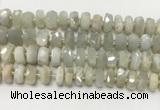 CMS1768 15.5 inches 6*10mm - 8*11mm faceted tyre moonstone beads