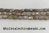 CMS1781 15.5 inches 8*12mm faceted rectangle AB-color moonstone beads