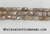 CMS1783 15.5 inches 10*14mm faceted rectangle AB-color moonstone beads