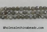 CMS1818 15.5 inches 10mm faceted coin AB-color moonstone beads