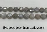 CMS1820 15.5 inches 16mm faceted coin AB-color moonstone beads