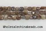 CMS1829 15.5 inches 12*12mm faceted square AB-color moonstone beads