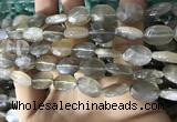 CMS1851 15.5 inches 10*14mm faceted oval grey moonstone beads