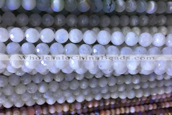 CMS1856 15.5 inches 8mm faceted round white moonstone beads wholesale