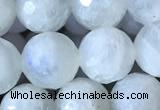 CMS1862 15.5 inches 10mm faceted round white moonstone gemstone beads