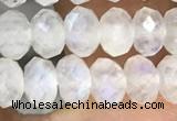 CMS1867 15.5 inches 4*6mm faceted rondelle white moonstone beads