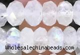 CMS1868 15.5 inches 5*8mm faceted rondelle white moonstone beads