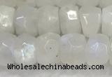 CMS1911 15.5 inches 5*8mm faceted rondelle white moonstone beads