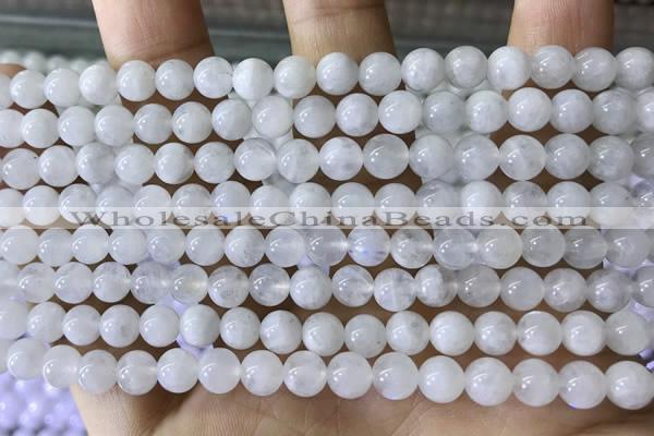 CMS1921 15.5 inches 6mm round white moonstone gemstone beads