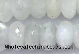 CMS2098 15 inches 6*9mm faceted rondelle white moonstone beads