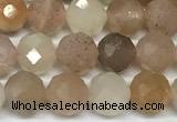 CMS2123 15 inches 6mm faceted rondelle moonstone beads