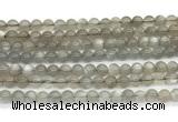 CMS2294 15 inches 6mm round grey moonstone beads wholesale