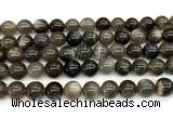 CMS2303 15 inches 10mm round black moonstone beads wholesale