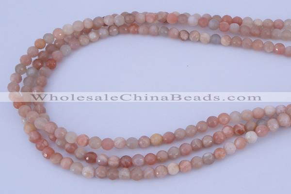 CMS352 15.5 inches 12mm faceted round natural pink moonstone beads