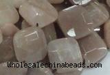 CMS42 15.5 inches 14*14mm faceted diamond moonstone gemstone beads