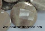 CMS49 15.5 inches 40mm faceted coin moonstone gemstone beads