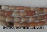 CMS514 15.5 inches 6*9mm teardrop moonstone beads wholesale