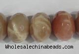 CMS568 15.5 inches 15*20mm faceted rondelle moonstone beads wholesale