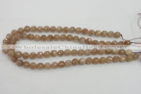 CMS60 15.5 inches 10mm faceted round moonstone gemstone beads