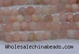 CMS600 15.5 inches 4mm round matte natural moonstone beads