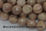 CMS61 15.5 inches 12mm faceted round moonstone gemstone beads