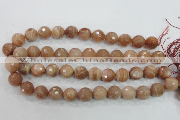 CMS63 15.5 inches 16mm faceted round moonstone gemstone beads