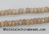 CMS66 15.5 inches 4*6mm faceted rondelle moonstone gemstone beads