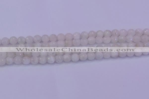 CMS662 15.5 inches 8mm faceted round white moonstone beads