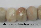 CMS69 15.5 inches 13*20mm faceted rondelle moonstone gemstone beads