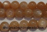 CMS703 15.5 inches 10mm round peach moonstone beads wholesale