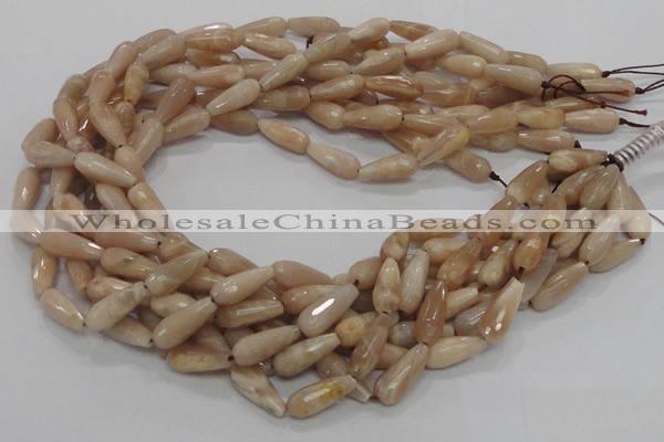 CMS73 15.5 inches 6*16mm faceted teardrop moonstone gemstone beads