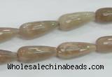 CMS74 15.5 inches 8*20mm faceted teardrop moonstone gemstone beads