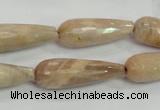 CMS76 15.5 inches 10*30mm faceted teardrop moonstone gemstone beads